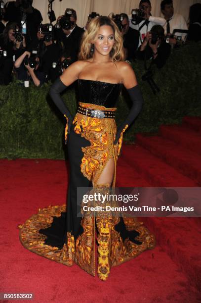 Beyonce attends the 'Punk': Chaos to Couture' Costume Institute Benefit Met Gala at the Metropolitan Museum in New York.