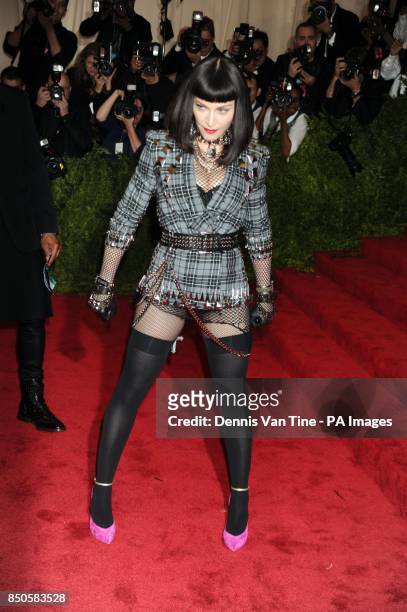 Madonna attends the 'Punk': Chaos to Couture' Costume Institute Benefit Met Gala at the Metropolitan Museum in New York.