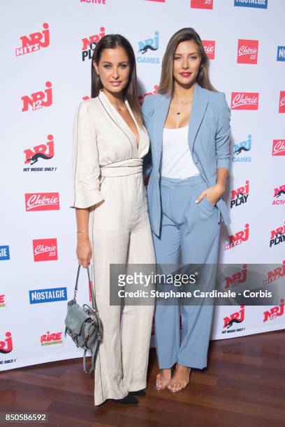Malika Menard and Camille Cerf attend the NRJ's Press Conference to Announce Their Schedule for 2017/2018 on September 21, 2017 in Paris, France.