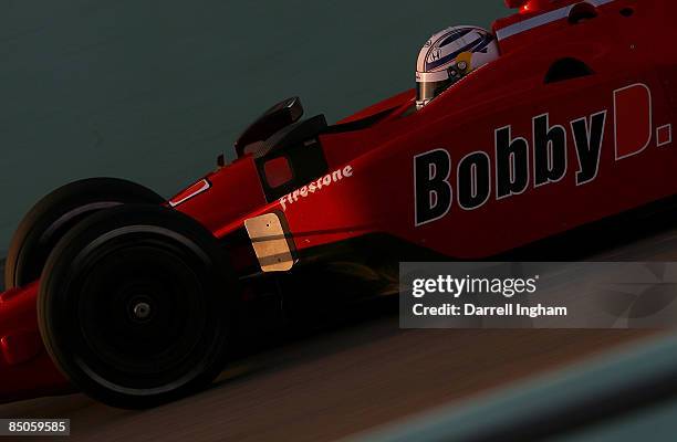 Robert Doornbos drives the Newman Haas Lanigan Racing Dallara Honda during the IRL IndyCar Series Spring Testing on February 24, 2009 at the...