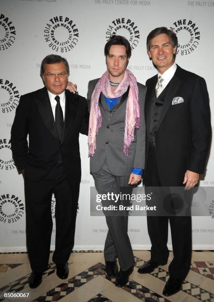 Sir Martin Sorrell, Rufus Wainwright and Ken Lowe attends the Paley Center for Media's 2009 gala at Cipriani 42nd Street on February 24, 2009 in New...