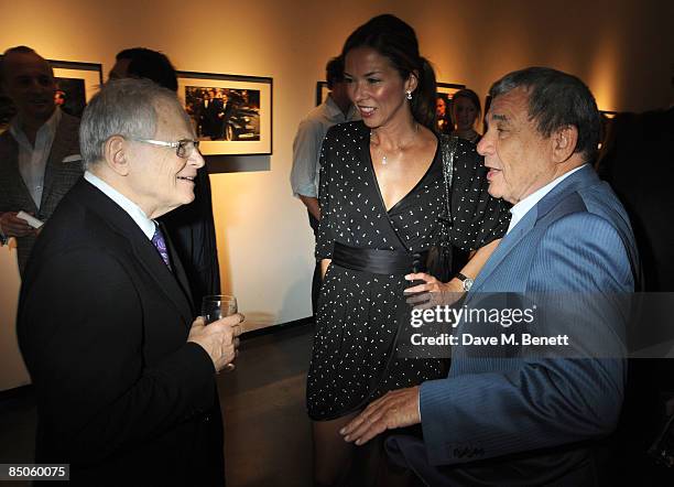 Photographer Steve Schapiro, Heather Kerzner and her husband hotelier Sol Kerzner attend the private view of 'The Godfather' photographs by Steve...