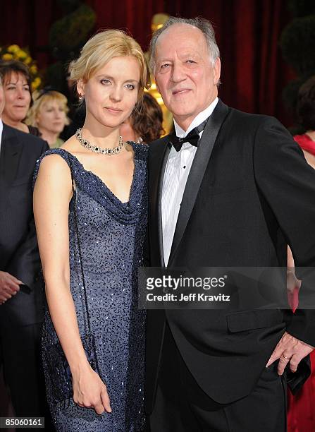 Director Werner Herzog and Lena Herzog arrives at the 81st Annual Academy Awards held at The Kodak Theatre on February 22, 2009 in Hollywood,...