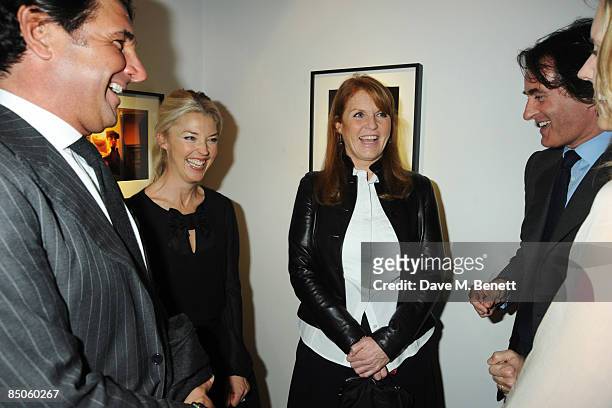 Socialite Tamara Beckwith , Tim Jeffries and Sarah Ferguson attend the private view of 'The Godfather' photographs by Steve Schapiro, at the...