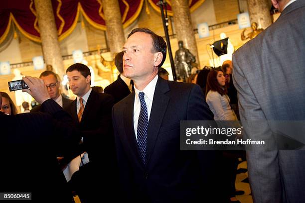 Supreme Court Justice Samuel Alito arrives for President Barack Obama's address to a joint session of Congress at the U.S. Capitol on February 24,...