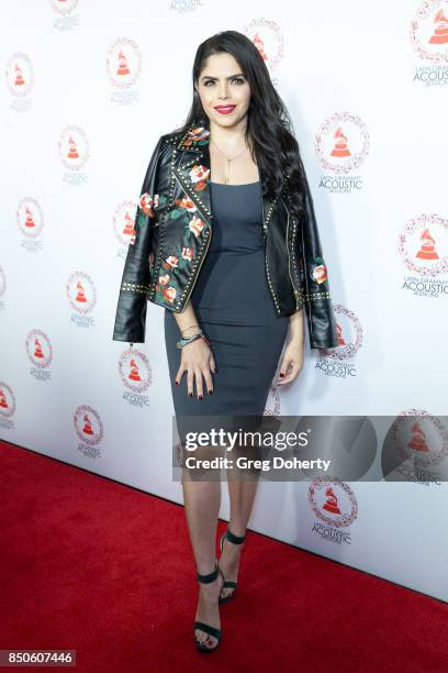 Univision TV Personality Yarel Ramos attends the Latin GRAMMY Acoustic Sessions With Becky G, Camila And Melendi at The Novo by Microsoft on...