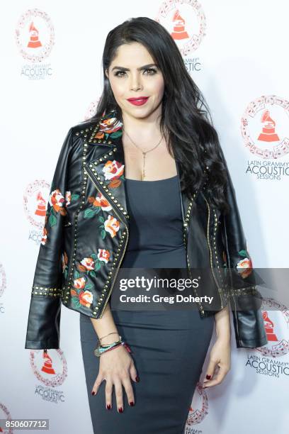 Univision TV Personality Yarel Ramos attends the Latin GRAMMY Acoustic Sessions With Becky G, Camila And Melendi at The Novo by Microsoft on...