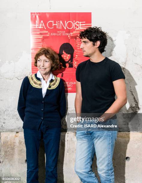 Anne Wiazemsky and Louis Garrel are photographed for Paris Match on september 04, 2017 in Paris, France.