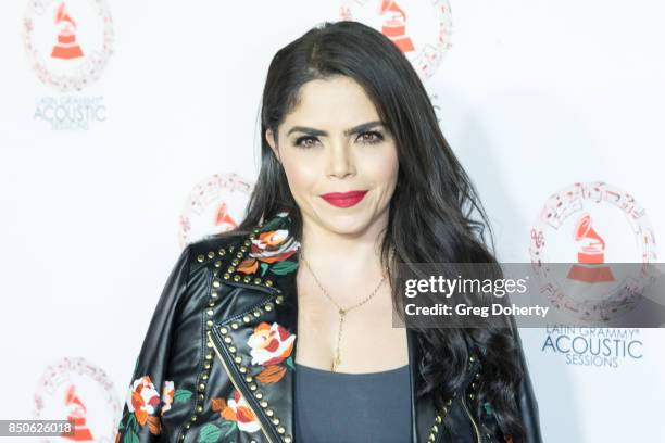 Univision TV Personality Yarel Ramos attends the Latin GRAMMY Acoustic Sessions With Becky G, Camila And Melendi at The Novo by Microsoft on...