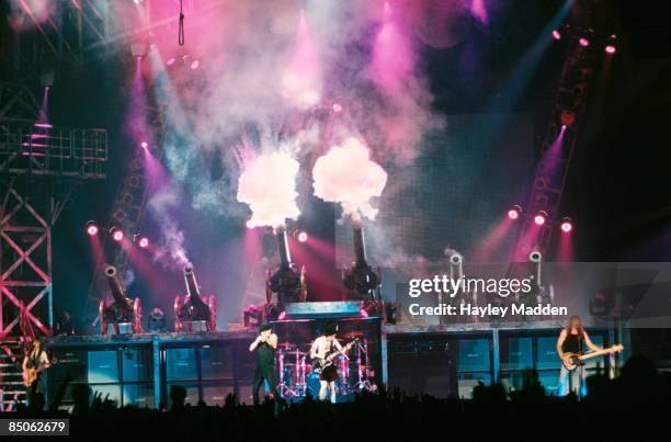 Photo of AC DC and AC/DC and Malcolm YOUNG and Brian JOHNSON and Angus YOUNG and Cliff WILLIAMS, L-R: Malcolm Young, Brian Johnson, Angus Young,...