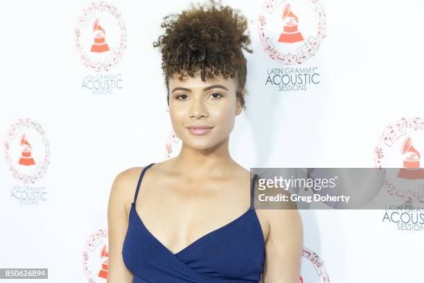 Doralys Britto attends the Latin GRAMMY Acoustic Sessions With Becky G, Camila And Melendi at The Novo by Microsoft on September 20, 2017 in Los...