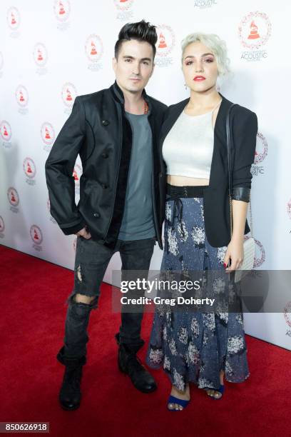 Musical Artists, Luis Mitre and Andrea Sandoval, the Group Mitre attend the Latin GRAMMY Acoustic Sessions With Becky G, Camila And Melendi at The...