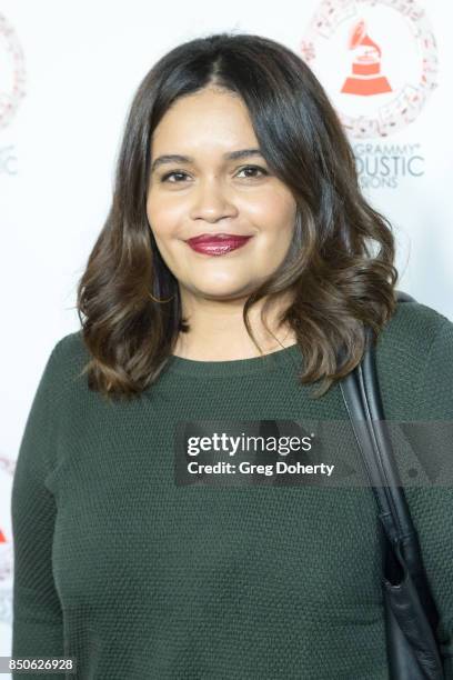 Host and Radio Personality Karli Henriquez attends the Latin GRAMMY Acoustic Sessions With Becky G, Camila And Melendi at The Novo by Microsoft on...