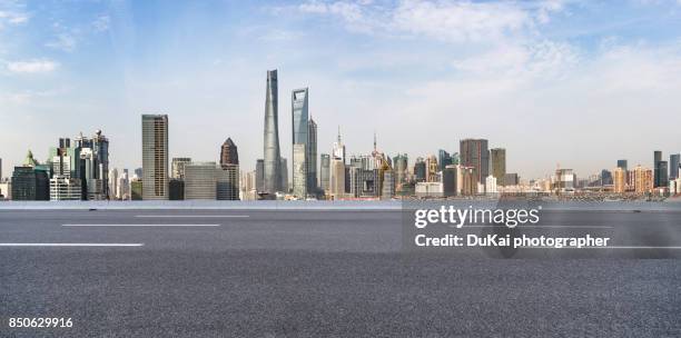 shanghai empty highway - horizontal road stock pictures, royalty-free photos & images