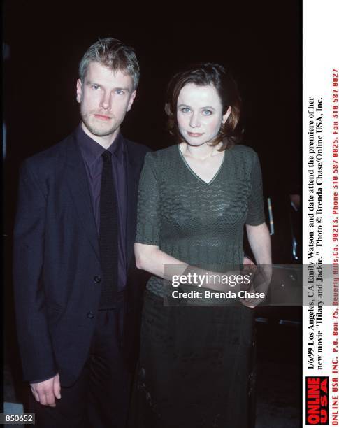 Los Angeles, CA Emily Watson and date attend the premiere of her new movie "Hilary and Jackie."