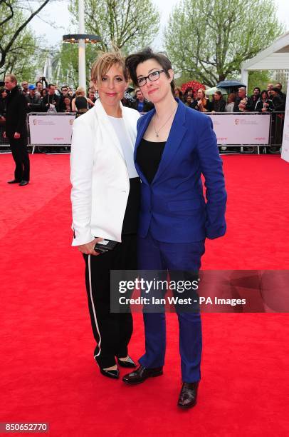 Mel Giedroyc and Sue Perkins arriving for the 2013 Arqiva British Academy Television Awards at the Royal Festival Hall, London.