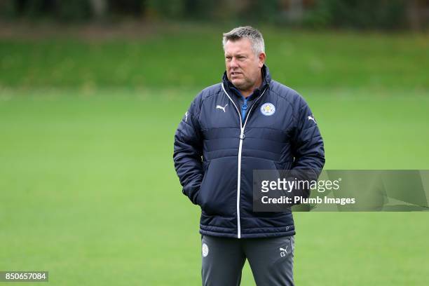 Manager Craig Shakespeare during the Leicester City training session at Belvoir Drive Training Complex on September 21 , 2017 in Leicester, United...