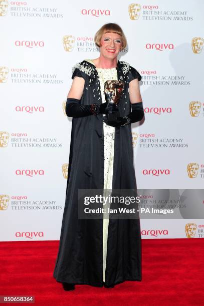 Grayson Perry with the Best Specialist Factual Programme Award for All in the Best Possible Taste, at the Arqiva British Academy Television Awards...
