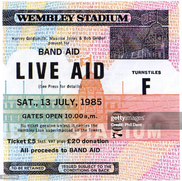 Photo of LIVE AID, Ticket from Live Aid Wembley concert