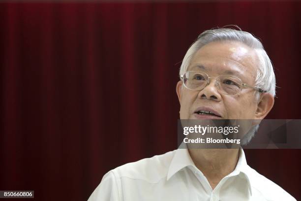 Perng Fai-nan, governor of the Central Bank of the Republic of China , speaks during a news conference in Taipei, Taiwan, on Thursday, Sept. 21,...