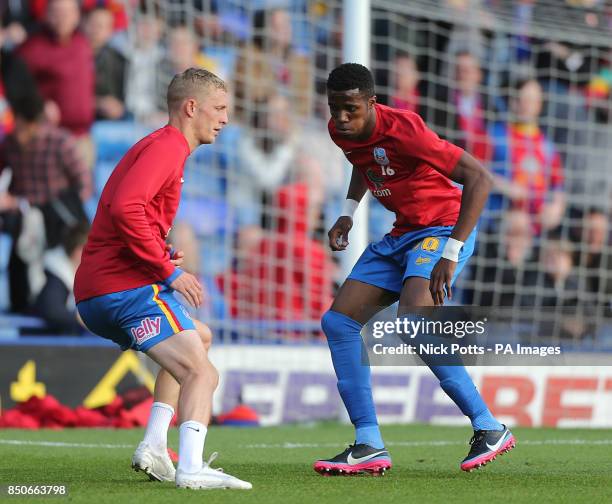 Crystal Palace's Wilfried Zaha during the warm up