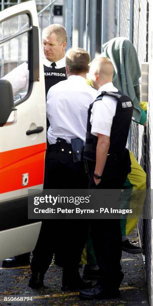 Mark Bridger arrives at Mold Crown Court, where he is charged with abducting and murdering April Jones, and of unlawfully disposing of and concealing...