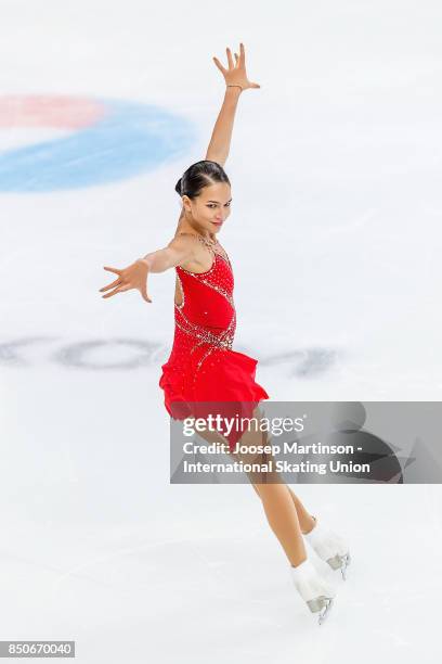 Stanislava Konstantinova of Russia competes in the Junior Ladies Short Program during day one of the ISU Junior Grand Prix of Figure Skating at Minsk...