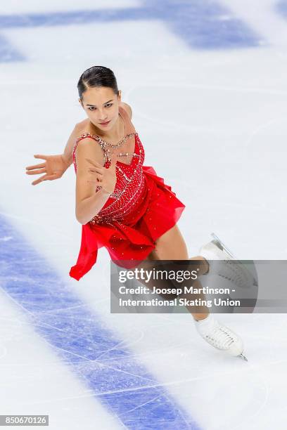 Stanislava Konstantinova of Russia competes in the Junior Ladies Short Program during day one of the ISU Junior Grand Prix of Figure Skating at Minsk...