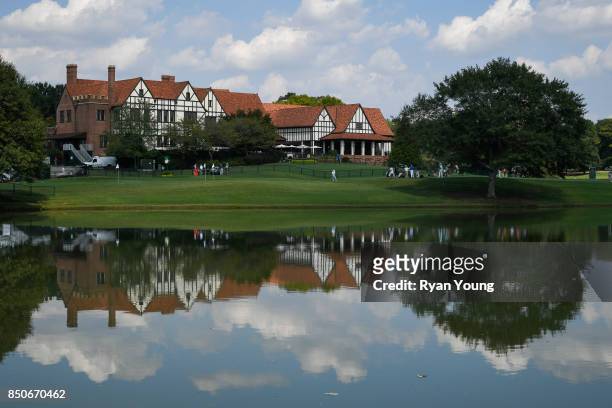 Scenic view of the clubhouse during practice for the TOUR Championship, the final event of the FedExCup Playoffs, at East Lake Golf Club on September...