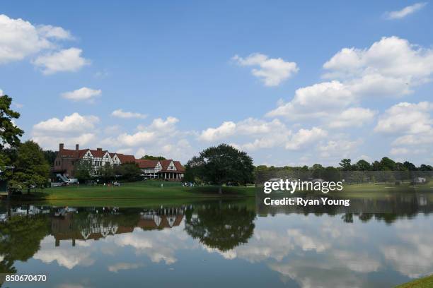 Scenic view of the clubhouse during practice for the TOUR Championship, the final event of the FedExCup Playoffs, at East Lake Golf Club on September...