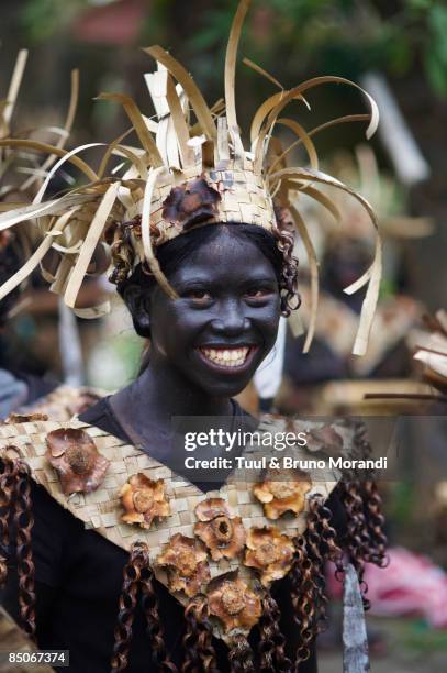 young woman at ati atihan festival - philippines fiesta stock pictures, royalty-free photos & images