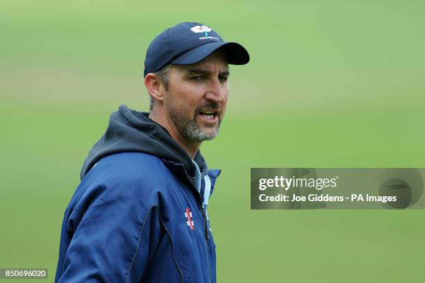 Yorkshire head coach Jason Gillespie during LV County Championship, Division One match at Edgbaston, Birmingham.