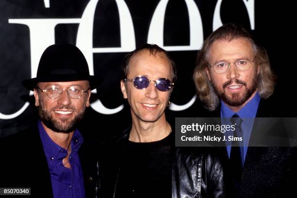 Photo of BEE GEES and Barry GIBB and Maurice GIBB and Robin GIBB, Posed group portrait L-R Maurice, Robin and Barry Gibb