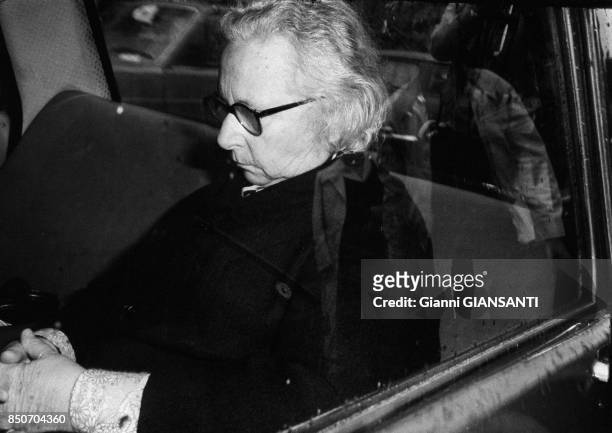 Eleonora Moro, la femme d'Aldo Moro après la découverte du corps de son mari assasiné par les Brigades Rouges à Rome le 10 mai 1978, Italie.