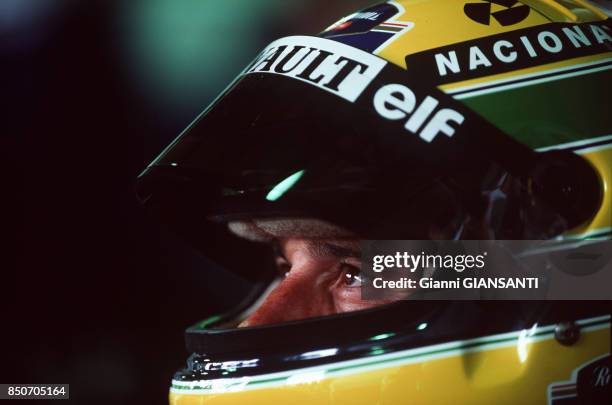 Ayrton Senna lors du Grand Prix de Formule 1 à Sao Paolo en 1994, Brésil.