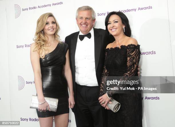 Colin Montgomerie with his wife Gaynor Knowles and step-daughter Lynsey Knowles attending the Sony Radio Academy Awards, at Grosvenor House Hotel in...