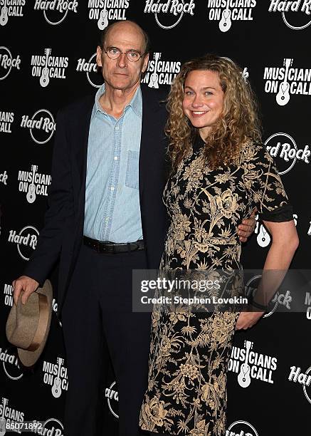 Singer/songwriters James Taylor and daughter Sally Taylor attend the 5th annual Musicians on Call benefit concert and auction at the Hard Rock Cafe...