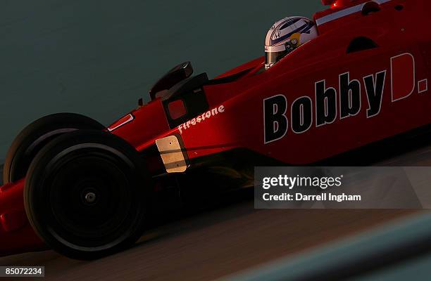 Robert Doornbos drives the Newman Haas Lanigan Racing Dallara Honda during the IRL IndyCar Series Spring Testing on February 24, 2009 at the...