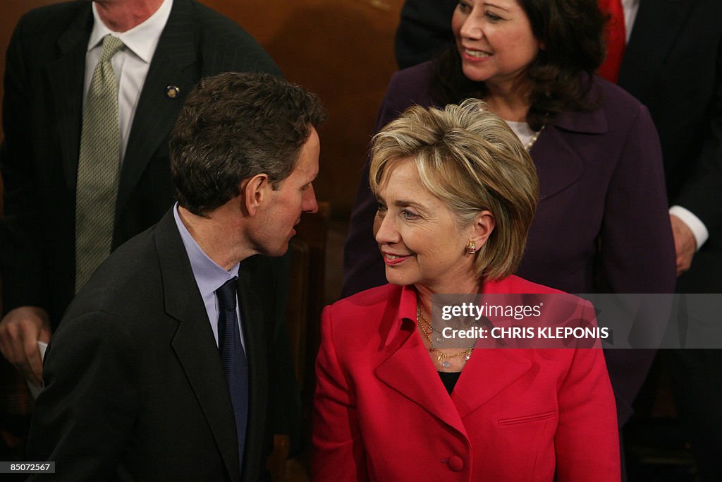 Tim Geithner US Treasury Secretary Timothy Geithner confers with US Secretary of ...