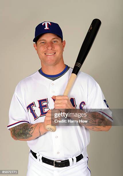 Josh Hamilton of the Texas Rangers poses during photo day at Surprise Stadium on February 24, 2009 in Surprise, Arizona.