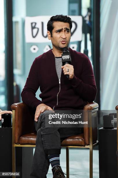 Kumail Nanjiani visits the Build Series to discuss the animated film "The LEGO Ninjago Movie" at Build Studio on September 21, 2017 in New York City.