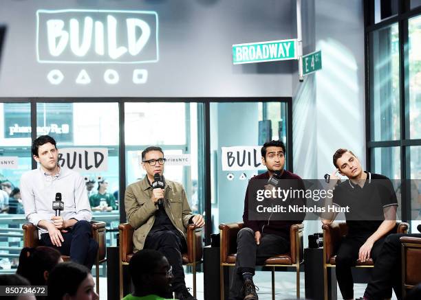 Zach Woods, Fred Armisen, Kumail Nanjiani, and Dave Franco visit the Build Series to discuss the animated film "The LEGO Ninjago Movie" at Build...