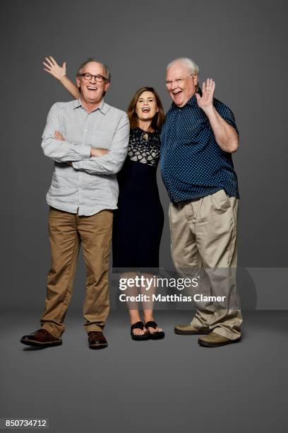 Actors Peter Davison, Sophie Aldred and Colin Baker from Doctor Who are photographed for Entertainment Weekly Magazine on July 20, 2017 at Comic Con...