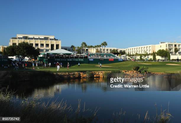 View of the 18th during day one of the 2017 Portugal Masters at Dom Pedro Victoria Golf Club on September 21, 2017 in Albufeira, Portugal.