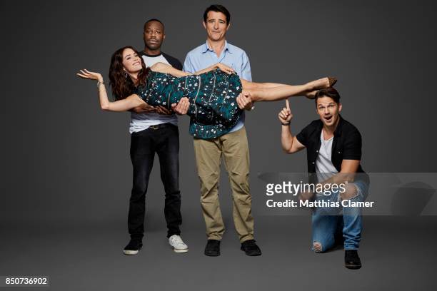 Actors Malcolm Barrett, Goran Visnjic, Abigail Spencer and Matt Lanter from Timeless are photographed for Entertainment Weekly Magazine on July 20,...