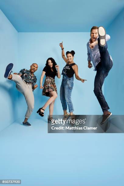 Actors Alex Mallari Jr., Jodelle Ferland, Melissa ONeil and Anthony Lemke from Dark Matter are photographed for Entertainment Weekly Magazine on July...
