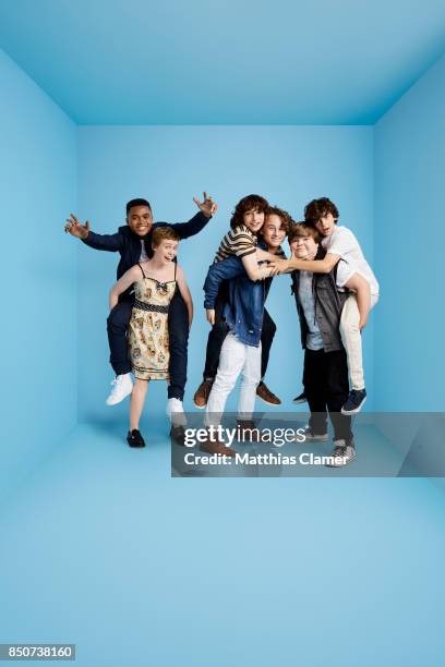 Actors Chosen Jacobs, Sophia Lillis, Finn Wolfhard, Wyatt Oleff, Jeremy Ray Taylor and Jack Dylan Grazer from IT are photographed for Entertainment...