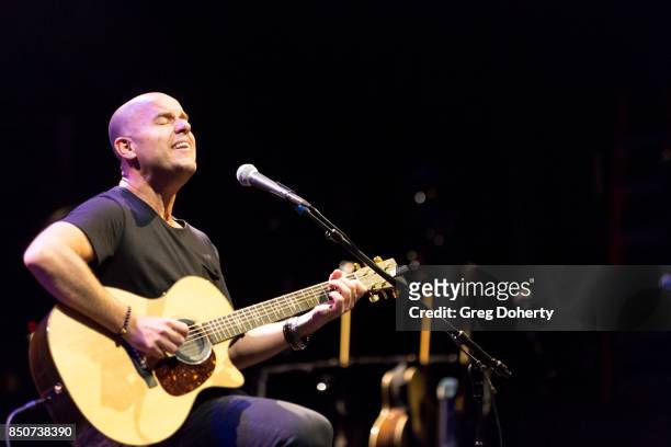Gian Marco performs at the Latin GRAMMY Acoustic Sessions With Becky G, Camila And Melendi at The Novo by Microsoft on September 20, 2017 in Los...