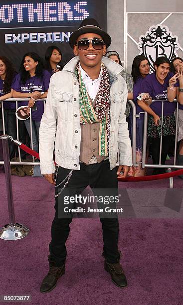 Actor Brandon Mychal Smith arrives at the Los Angeles premiere of "Jonas Brothers: The 3D Concert Experience" at the El Capitan Theatre on February...