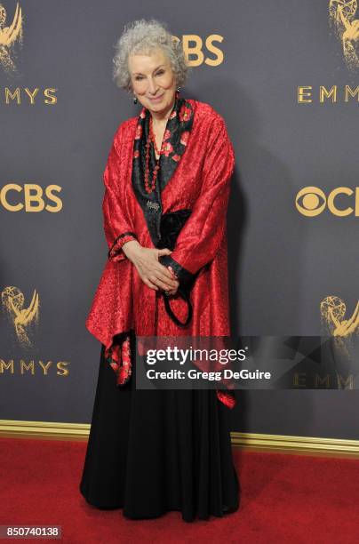 Margaret Atwood arrives at the 69th Annual Primetime Emmy Awards at Microsoft Theater on September 17, 2017 in Los Angeles, California.